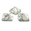 Tesoro de Piedra cristal rosa azul dorado piedra desnuda pirámide simple moda collar colgante gemas artesanías joyería DIY