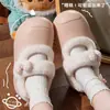 Estilo transfronterizo, en stock, pantuflas mullidas para mujer, adecuadas para otoño e invierno, diseñadas para parejas, para uso en interiores, cálidas y antideslizantes, hechas de algodón afelpado