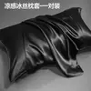 Funda de almohada de seda helada lavable 48x74 cm, funda de almohada de enfriamiento de verano, cubierta interior para núcleo de almohada completo para uso doméstico, funda de almohada transpirable 2