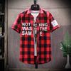 Camisa de moda de verano para hombre de entrega de comercio exterior transfronterizo 2024 Verano nueva moda moderna a cuadros de manga corta que combina con todo