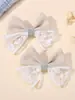 Nuevo Pasador de Pelo con Lazo de Encaje de Tela para Niños Amazon Color Macarrón Lolita Accesorios para el Cabello de Niña 4468