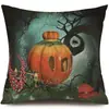 Funda de Almohada Halloween Calabaza Divertida Transfronteriza Amazon Estampado de Lino Funda Decorativa para Cojín de Sofá del Hogar