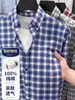 [100% Algodão] Novo Estilo 2026 Camisa de Algodão Puro Xadrez Não Amassa Manga Longa para Homens Primavera e Verão Casual Respirável Camisa Xadrez