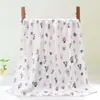 Al por mayor Colcha de Gasa de Seis Capas para Niños Estampada 110*110cm Manta de Aire Acondicionado para Niños Toalla de Baño de Algodón Gasa de Algodón