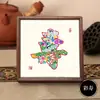 Regalos Especiales Estilo Chino: Adorno de Marco de Espejo de Madera Maciza con Ensambles de Madera Cuadrados para Cortar Papel de Weixian, Año del Caballo, Regalo de Asuntos Exteriores