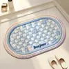 Tapete de Chão Oval Dopamina de Terra de Diatomáceas, Tapete de Pé Interno Absorvente de Água e Durável, Tapete de Banheiro Fácil de Limpar para Entrada de Vaso Sanitário