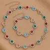 Pulseira Colar Coração Colorido Estilo Ins Europeu e Americano Liga Personalizada em Formato de Coração Pulseira Dopamina Pulseira Popular para Mulheres