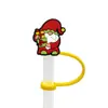 Protector de pajita de silicona de dibujos animados compatible con botellas de agua Stanley, tapa de pajita a prueba de polvo y manchas, decoración de regalo de Navidad