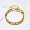Explosões transfronteiriças da Amazon joias atacado banhado a ouro 18K pulseira torcida de aço inoxidável para o dia a dia Joker feminina não desbota