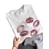 Verão Novo Design Nicho Chique Senso de Design Estampado Algodão Puro Gola Redonda Camiseta Feminina Solta Versátil Casual Top Tendência Ins