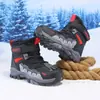 Zapatos Infantiles Forrados de Felpa Engrosados Botas de Nieve del Noreste Nuevo Estilo de Invierno Niños Medianos y Grandes Tubo Largo Antideslizantes Resistentes al Frío Zapatos Grandes de Algodón Zapatos de Algodón para Hombre