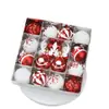Produto Novo Transfronteiriço Conjunto de Bolas de Natal de Veado 6cm Pintadas de Vermelho e Dourado Decoração de Bola de Natal de Formato Irregular Enfeites para Pendurar na Árvore de Natal