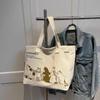 Bolsa de Lona de Grande Capacidade para Primavera e Verão para Mulheres 2024 Nova Moda Bolsa de Ombro Bolsa de Mão Estilo Japonês Estudante Aula Toshui