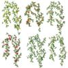 Simulación de enredadera de flores de margarita, pequeña enredadera de flores de girasol, enredadera de flores falsas, decoración de tuberías de aire acondicionado para sala de estar, persiana de ventana interior