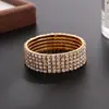 Pulsera Clásica, Pulsera Elástica Versátil Incrustada con Diamantes, Pulsera Sencilla con Múltiples Filas para Elegir, Bestseller Transfronterizo B001