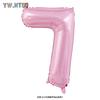 32 pulgadas Versión Delgada Rosa Claro Azul Claro Números 0-9 Accesorios Decoración Fiesta de Cumpleaños Globos de Película de Aluminio con Números