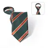 Corbata de Nuevo Estilo para Hombre de 8 cm Fácil de Usar, Corbata Perezosa de Rayas Rojas de Alta Gama, Diseño Personalizado Disponible, No Necesita Atar