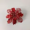 Polvo Dorado Flor de Navidad Decoraciones para Árbol de Navidad Accesorios Adornos Corona de Navidad Decoración Navideña Cabeza de Flor Flores Artificiales al por Mayor