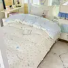 Juego de ropa de cama de tres piezas de algodón puro para cama individual de dormitorio universitario, juego de cuatro piezas de sábana y funda de edredón de algodón