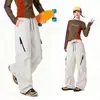 Pantalones de exterior estilo montaña para mujer, diseño de pierna curva, a prueba de viento e impermeables, que realzan la altura, adecuados para senderismo, trail running y como pantalones de paracaídas, con forro polar y relleno de plumón