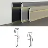 Zoclo de Aleación de Aluminio con Tira de Luz LED, Tipo Clip-On de Montaje Superficial, Rodapié, Zoclo de Instalación Oculta
