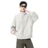 2026 Nueva Chaqueta para Hombre Primavera Estilo Americano Moderna de Gama Alta Chaqueta Retro Cuello Alto Casual Versátil Ropa Exterior