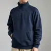 Sudadera de poliéster con media cremallera y cuello alto para hombre, talla europea, con mangas raglán y bolsillo canguro, chaqueta deportiva casual de moda, manga larga, transfronteriza