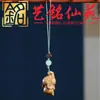 Tallado Creativo en Madera Lindo Elefantito Colgante Estilo Pareja Cadena para Teléfono Yi Ming Xian Yuan Accesorios para Bolsos de Mano Culturales