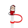 Protector de pajita de silicona de dibujos animados compatible con botellas de agua Stanley, tapa de pajita a prueba de polvo y manchas, decoración de regalo de Navidad
