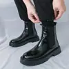 Botines Chelsea de suela gruesa con estampado de cocodrilo, talla grande transfronteriza, estilo británico moderno, botines cortos de poner, botines altos de cuero