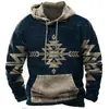 Ropa de otoño e invierno para hombre de importación, sudadera con capucha casual de primavera para hombre con forro de polar, ropa deportiva casual retro con estampado 3D