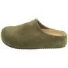 Textura de piel de vaca suela gruesa punta cerrada medias pantuflas mujer elegantes verano nuevo slip-on que aumenta la altura sandalias Birkenstock