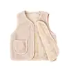 Colete de Pelúcia de Cordeiro Infantil para Meninos e Meninas, Bebês, Crianças Pequenas e Médias, Quente Colete de Veludo Dupla Face para Uso Interno e Externo no Outono e Inverno