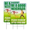 Limpeza transfronteiriça de fezes de cachorro, placa de pátio, aviso de propaganda em gramado externo, placa de proibição de cocô de cachorro