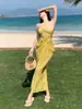 2025 Nuevo Traje de Baño Bikini Falda Larga Vacaciones Tailandesas Sexy Cubre Vientre Traje de Baño de Gama Alta para Mujer Bikini Dividido Puro Deseo