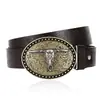 Cinturón Nuevo con Patrón Tangcao Cabeza de Toro Grande en Relieve Estilo Hip Hop Europeo y Americano Vaquero Retro Americano