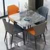 Mesa de comedor importada de piedra estilo nórdico, mesa cuadrada pequeña, juego de mesa y sillas minimalista para apartamentos pequeños, mesa de recepción y reuniones, mesa de comedor para el hogar