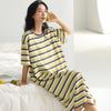 Pijama de Algodón Fino de Verano para Mujer, Holgado, Estilo Simple, Casual, Camisón de Manga Corta con Almohadilla en el Pecho, Ropa para el Hogar