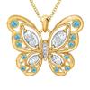 Collar Personalizado Transfronterizo de Mariposa Ojo de Gato para Mujer con Diamantes, Colgante de Collar Hueco de Moda Joyería al por Mayor y Dropshipping