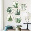 Marco de fotos de planta verde de simulación simple, pegatinas creativas, sala de estar, dormitorio, decoración del hogar, pegatinas de pared autoadhesivas, venta al por mayor, pegatinas para marcos de fotos