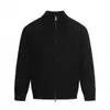 Marca de moda europea y americana Vibe Casual Color Puro Cuello Alto Prendas de Punto Chaqueta Primavera y Otoño para Hombre Cremallera de Doble Extremo Cárdigan de Punto