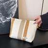 Bolsa de Armazenamento Grande Capacidade Bolsa de Maquiagem Bolsa de Armazenamento Portátil Tecido de Nicho Listrado Bolsa Feminina Pequena de Viagem Bolsa de Mão