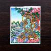 Thangka Hecho a Mano Color Dorado Núcleo Verde Maestro de la Medicina Madre Fo Zakilam Pintura de Color Lienzo Pasado y Presente Se Puede Cambiar