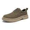 22055 Zapatos de Trabajo para Hombre para Exteriores, Zapatos de Cuero con Punta Ancha, Bajos para Primavera y Otoño, Gamuza, Senderismo, Montañismo, Zapatos de Trabajo Casuales