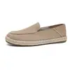 Mocasines Casuales de Cuero Transpirable de Cuatro Estaciones para Hombre Moda Tendencia Retro Tejido de Paja Slip-on Mocasines de Hombre Perezoso