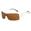 Gafas de Sol Retro Llama de Mercurio Estilo Europeo y Americano, Moda SexY Milenio Y2 Forma Cóncava Personalizadas Sin Montura de Una Pieza