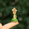Casa Pequeña de Ensueño de Dibujos Animados Casa de Madera Señal de Calle Musgo Micro Paisaje Suculenta Bonsái Maceta Decoración de Paisajismo Pequeños Adornos