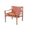 Silla nórdica retro para sala de estar, silla de madera maciza con asiento de cuero estampado, silla de caza, sofá creativo de diseño.