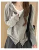 Chamarra sudadera con capucha relajada y casual para mujer, nuevo estilo otoño 2026, corte holgado, efecto adelgazante, cárdigan con cierre