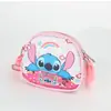Linda Mini Bandolera de Cuero Semicircular para Niños con Costuras, Bolso Pequeño Cruzado Portátil, Bolsa de Almacenamiento Casual para Viajes